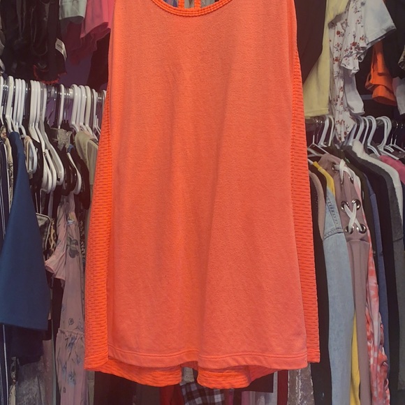 Ladies Orange UNDER ARMOUR running tank top T shirt exercise yoga fitness sz MD - Picture 3 of 9